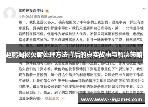 赵鹏揭秘欠薪处理方法背后的真实故事与解决策略