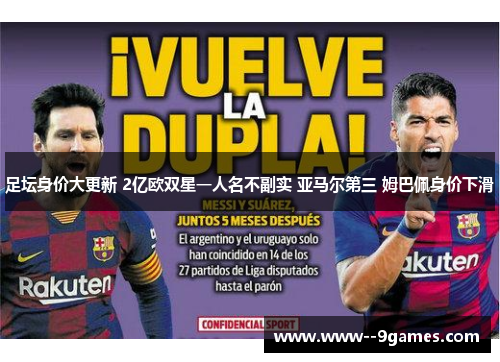 足坛身价大更新 2亿欧双星一人名不副实 亚马尔第三 姆巴佩身价下滑 足坛身价大更新 2亿欧双星一人名不副实 亚马尔第三 姆巴佩身价下滑